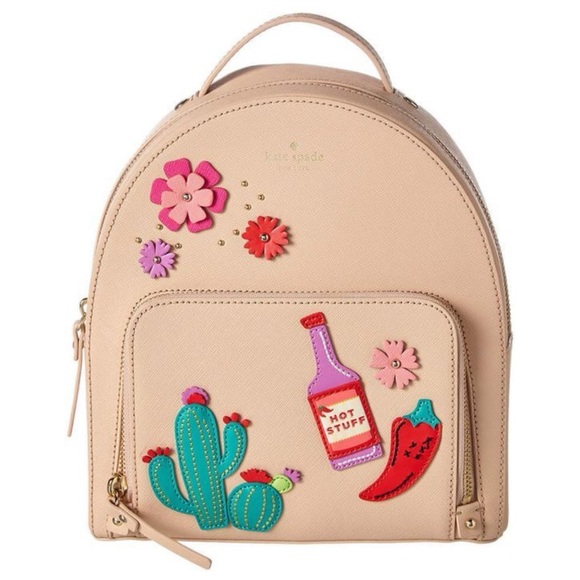 kate spade Handbags - Kate Spade Cactus Spicy Hot Sauce Backpack New Horizons Saffiano Leather Novelty